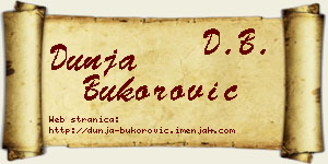 Dunja Bukorović vizit kartica